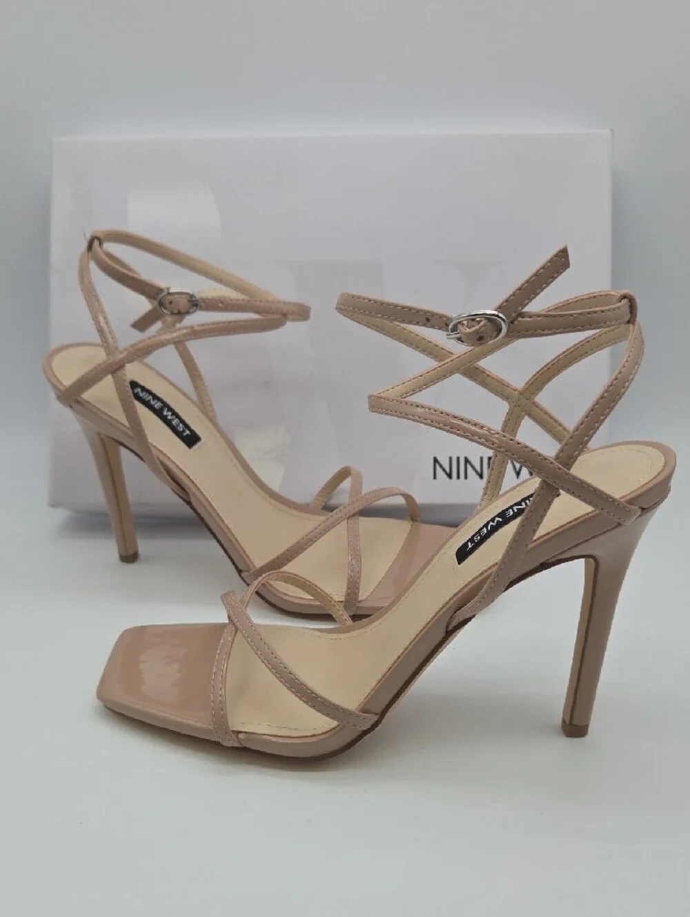 Nine West Beige Strappy High Heel Sandals